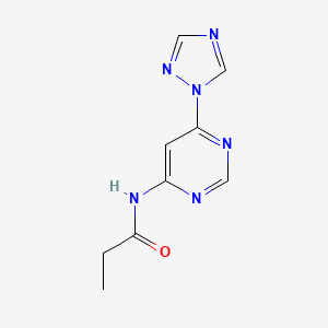 molecular formula C9H10N6O B2687062 N-[6-(1H-1,2,4-triazol-1-yl)pyrimidin-4-yl]propanamide CAS No. 1448066-75-8