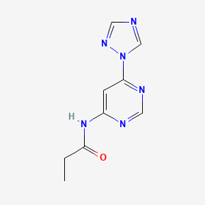 molecular formula C9H10N6O B2687062 N-(6-(1H-1,2,4-triazol-1-yl)pyrimidin-4-yl)propionamide CAS No. 1448066-75-8