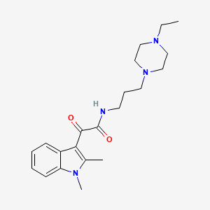 molecular formula C21H30N4O2 B2687066 2-(1,2-dimethylindol-3-yl)-N-[3-(4-ethylpiperazin-1-yl)propyl]-2-oxoacetamide CAS No. 862832-04-0