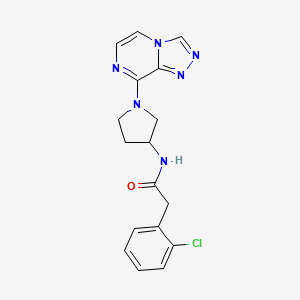 molecular formula C17H17ClN6O B2687071 N-(1-([1,2,4]triazolo[4,3-a]pyrazin-8-yl)pyrrolidin-3-yl)-2-(2-chlorophenyl)acetamide CAS No. 2034382-67-5