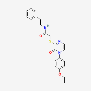 2-((4-(4-ethoxyphenyl)-3-oxo-3,4-dihydropyrazin-2-yl)thio)-N-phenethylacetamide