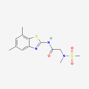 molecular formula C13H17N3O3S2 B2687078 N-(5,7-dimethylbenzo[d]thiazol-2-yl)-2-(N-methylmethylsulfonamido)acetamide CAS No. 1172009-81-2