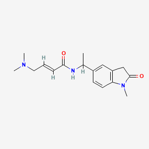 molecular formula C17H23N3O2 B2687086 (E)-4-(Dimethylamino)-N-[1-(1-methyl-2-oxo-3H-indol-5-yl)ethyl]but-2-enamide CAS No. 2411331-55-8