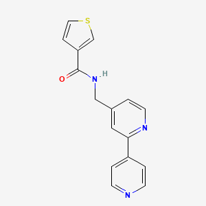 molecular formula C16H13N3OS B2687092 N-([2,4'-bipyridin]-4-ylmethyl)thiophene-3-carboxamide CAS No. 2034475-24-4