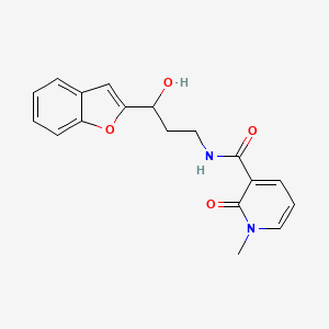 molecular formula C18H18N2O4 B2687100 N-(3-(苯并呋喃-2-基)-3-羟基丙基)-1-甲基-2-氧代-1,2-二氢吡啶-3-羧酰胺 CAS No. 1448054-61-2
