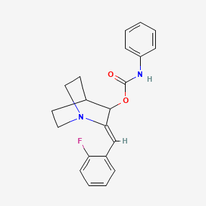 molecular formula C21H21FN2O2 B2687101 2-[(Z)-(2-fluorophenyl)methylidene]-1-azabicyclo[2.2.2]oct-3-yl N-phenylcarbamate CAS No. 477848-37-6