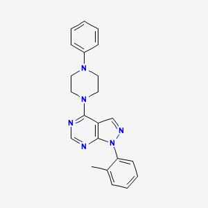molecular formula C22H22N6 B2687104 1-(2-methylphenyl)-4-(4-phenylpiperazin-1-yl)-1H-pyrazolo[3,4-d]pyrimidine CAS No. 946272-89-5