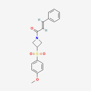 molecular formula C19H19NO4S B2687107 (E)-1-(3-((4-methoxyphenyl)sulfonyl)azetidin-1-yl)-3-phenylprop-2-en-1-one CAS No. 1798423-12-7