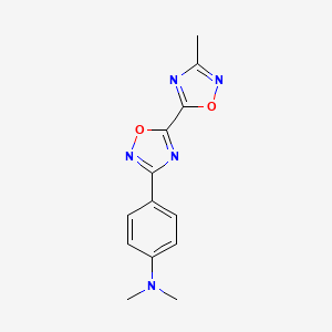 molecular formula C13H13N5O2 B2687108 N,N-dimethyl-N-[4-(3'-methyl-5,5'-bi-1,2,4-oxadiazol-3-yl)phenyl]amine CAS No. 1775504-37-4