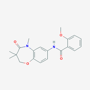 molecular formula C20H22N2O4 B2687110 2-methoxy-N-(3,3,5-trimethyl-4-oxo-2,3,4,5-tetrahydrobenzo[b][1,4]oxazepin-7-yl)benzamide CAS No. 921812-06-8