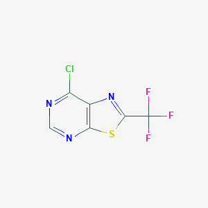 molecular formula C6HClF3N3S B2687130 7-Chloro-2-(trifluoromethyl)thiazolo[5,4-d]pyrimidine CAS No. 1934497-36-5
