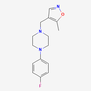molecular formula C15H18FN3O B2687131 4-((4-(4-Fluorophenyl)piperazin-1-yl)methyl)-5-methylisoxazole CAS No. 2034544-27-7