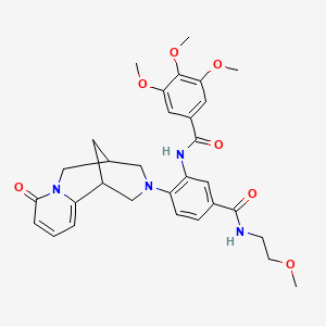 3,4,5-trimethoxy-N-(5-((2-methoxyethyl)carbamoyl)-2-(8-oxo-5,6-dihydro-1H-1,5-methanopyrido[1,2-a][1,5]diazocin-3(2H,4H,8H)-yl)phenyl)benzamide