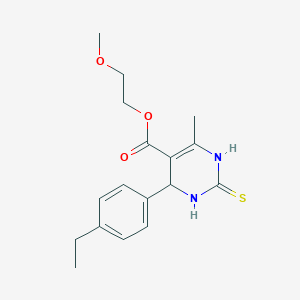 molecular formula C17H22N2O3S B2687138 2-Methoxyethyl 4-(4-ethylphenyl)-6-methyl-2-thioxo-1,2,3,4-tetrahydropyrimidine-5-carboxylate CAS No. 609793-39-7