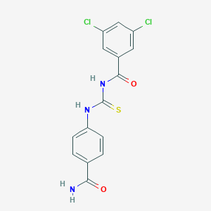 molecular formula C15H11Cl2N3O2S B268715 N-[(4-carbamoylphenyl)carbamothioyl]-3,5-dichlorobenzamide 