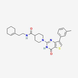 N-[2-(1-cyclohexenyl)ethyl]-1-[7-(3-methylphenyl)-4-oxo-3,4-dihydrothieno[3,2-d]pyrimidin-2-yl]-4-piperidinecarboxamide