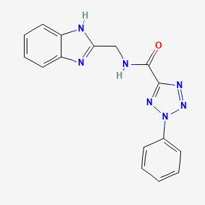 molecular formula C16H13N7O B2687164 N-((1H-苯并[d]咪唑-2-基)甲基)-2-苯基-2H-四唑-5-羧酰胺 CAS No. 1396883-35-4