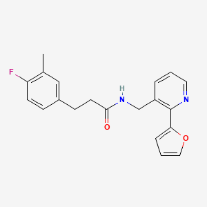 molecular formula C20H19FN2O2 B2687168 3-(4-氟-3-甲基苯基)-N-((2-(呋喃-2-基)吡啶-3-基)甲基)丙酰胺 CAS No. 2034268-55-6