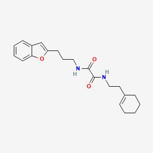 molecular formula C21H26N2O3 B2687170 N1-(3-(苯并呋-2-基)丙基)-N2-(2-(环己-1-烯-1-基)乙基)草酰胺 CAS No. 2034281-64-4
