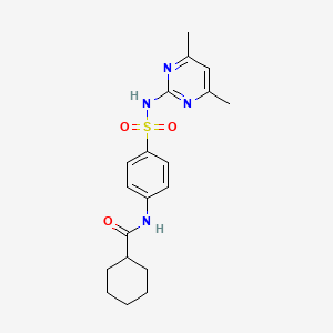 molecular formula C19H24N4O3S B2687176 N-[4-[(4,6-dimethylpyrimidin-2-yl)sulfamoyl]phenyl]cyclohexanecarboxamide CAS No. 459154-36-0