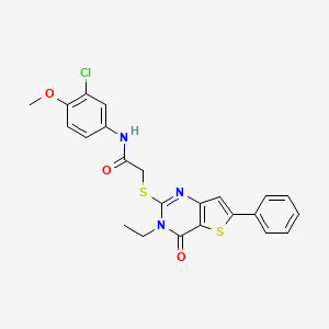 molecular formula C23H20ClN3O3S2 B2687181 5-{[3-(2-chlorophenyl)-1,2,4-oxadiazol-5-yl]methyl}-2-(2,5-dimethylphenyl)pyrazolo[1,5-d][1,2,4]triazin-4(5H)-one CAS No. 1189708-20-0