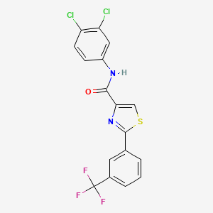 molecular formula C17H9Cl2F3N2OS B2687183 N-(3,4-dichlorophenyl)-2-[3-(trifluoromethyl)phenyl]-1,3-thiazole-4-carboxamide CAS No. 303998-65-4
