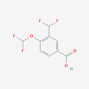molecular formula C9H6F4O3 B2687184 4-(Difluoromethoxy)-3-(difluoromethyl)benzoic acid CAS No. 2248292-43-3