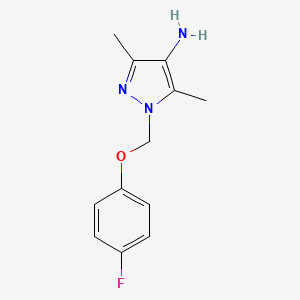 molecular formula C12H14FN3O B2687186 1-[(4-氟苯氧)甲基]-3,5-二甲基-1H-吡唑-4-胺 CAS No. 1006344-04-2