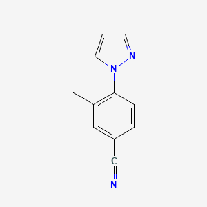 molecular formula C11H9N3 B2687197 3-methyl-4-(1H-pyrazol-1-yl)benzonitrile CAS No. 1183211-70-2