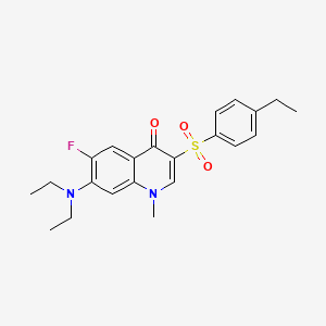 molecular formula C22H25FN2O3S B2687202 7-(diethylamino)-3-(4-ethylbenzenesulfonyl)-6-fluoro-1-methyl-1,4-dihydroquinolin-4-one CAS No. 892768-78-4