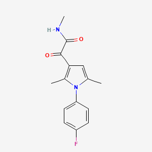 molecular formula C15H15FN2O2 B2687204 2-[1-(4-fluorophenyl)-2,5-dimethyl-1H-pyrrol-3-yl]-N-methyl-2-oxoacetamide CAS No. 866156-58-3