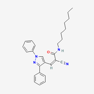 (Z)-2-Cyano-3-(1,3-diphenylpyrazol-4-yl)-N-octylprop-2-enamide