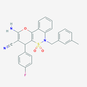 2-Amino-4-(4-fluorophenyl)-6-(3-methylbenzyl)-4,6-dihydropyrano[3,2-c][2,1]benzothiazine-3-carbonitrile 5,5-dioxide