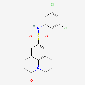 molecular formula C18H16Cl2N2O3S B2687217 N-(3,5-dichlorophenyl)-3-oxo-1,2,3,5,6,7-hexahydropyrido[3,2,1-ij]quinoline-9-sulfonamide CAS No. 898423-50-2