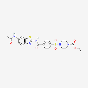 Ethyl 4-((4-((6-acetamidobenzo[d]thiazol-2-yl)carbamoyl)phenyl)sulfonyl)piperazine-1-carboxylate