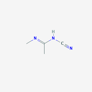molecular formula C4H7N3 B2687247 N-Cyano-N'-methyl-ethanimidamide CAS No. 56563-12-3