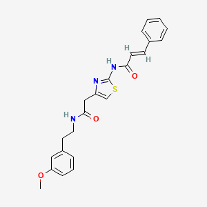molecular formula C23H23N3O3S B2687252 N-(4-(2-((3-methoxyphenethyl)amino)-2-oxoethyl)thiazol-2-yl)cinnamamide CAS No. 1006001-63-3
