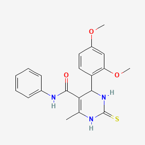 molecular formula C20H21N3O3S B2687255 4-(2,4-dimethoxyphenyl)-6-methyl-N-phenyl-2-thioxo-1,2,3,4-tetrahydropyrimidine-5-carboxamide CAS No. 397848-69-0