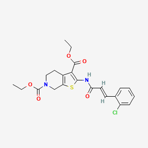 molecular formula C22H23ClN2O5S B2687258 (E)-diethyl 2-(3-(2-chlorophenyl)acrylamido)-4,5-dihydrothieno[2,3-c]pyridine-3,6(7H)-dicarboxylate CAS No. 864926-86-3