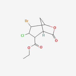 molecular formula C10H12BrClO4 B2687260 4-溴-3-氯-7-氧代-6-氧杂双环[3.2.1]辛烷-2-羧酸乙酯 CAS No. 149416-33-1