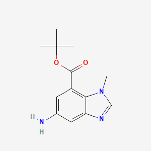 molecular formula C13H17N3O2 B2687290 Tert-butyl 6-amino-3-methylbenzimidazole-4-carboxylate CAS No. 2248384-28-1