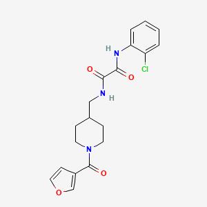 molecular formula C19H20ClN3O4 B2687295 N'-(2-chlorophenyl)-N-{[1-(furan-3-carbonyl)piperidin-4-yl]methyl}ethanediamide CAS No. 1396877-79-4
