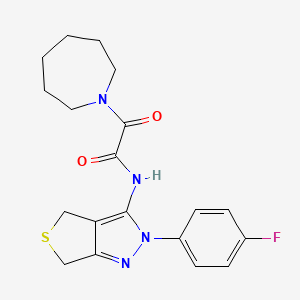 molecular formula C19H21FN4O2S B2687362 2-(azepan-1-yl)-N-[2-(4-fluorophenyl)-2H,4H,6H-thieno[3,4-c]pyrazol-3-yl]-2-oxoacetamide CAS No. 946354-08-1