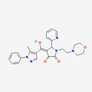 3-hydroxy-4-(5-methyl-1-phenyl-1H-pyrazole-4-carbonyl)-1-(2-morpholinoethyl)-5-(pyridin-2-yl)-1H-pyrrol-2(5H)-one
