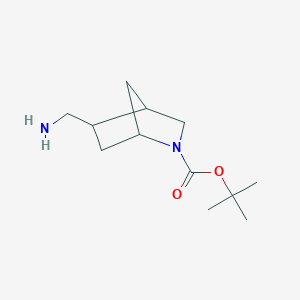 molecular formula C12H22N2O2 B2687390 tert-Butyl 5-(aminomethyl)-2-azabicyclo[2.2.1]heptane-2-carboxylate CAS No. 1305323-80-1