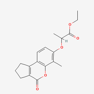 Ethyl 2-[(6-methyl-4-oxo-1,2,3,4-tetrahydrocyclopenta[c]chromen-7-yl)oxy]propanoate