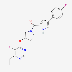 (3-((6-ethyl-5-fluoropyrimidin-4-yl)oxy)pyrrolidin-1-yl)(4-(4-fluorophenyl)-1H-pyrrol-2-yl)methanone
