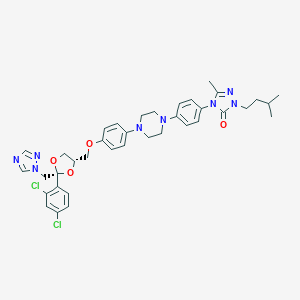 molecular formula C37H42Cl2N8O4 B026874 2-Desbutyl-2-isopentyl-5-methyl Itraconazole CAS No. 1217692-26-6