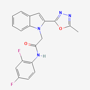 molecular formula C19H14F2N4O2 B2687401 N-(2,4-difluorophenyl)-2-(2-(5-methyl-1,3,4-oxadiazol-2-yl)-1H-indol-1-yl)acetamide CAS No. 923165-29-1