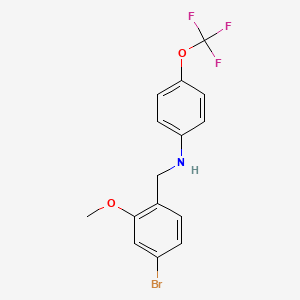 molecular formula C15H13BrF3NO2 B2687402 N-[(4-bromo-2-methoxyphenyl)methyl]-4-(trifluoromethoxy)aniline CAS No. 306732-01-4